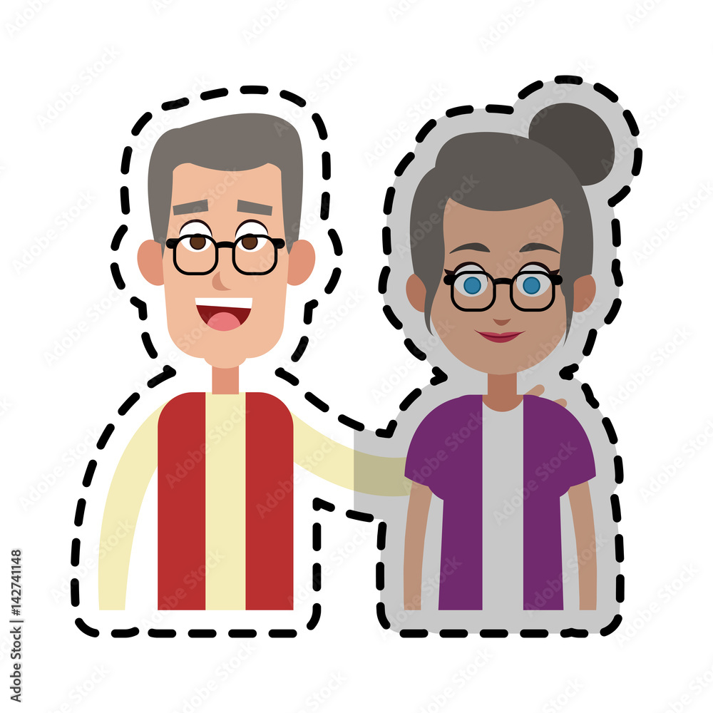 elderly man woman couple icon image vector illustration design elderly man woman couple icon image vector illustration design