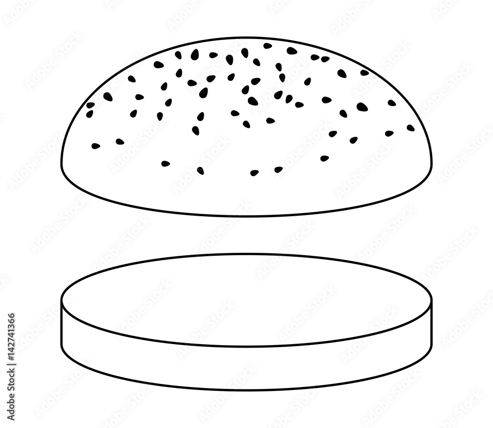 empty hamburger roll silhouette vector symbol icon design. empty hamburger roll silhouette vector symbol icon design.