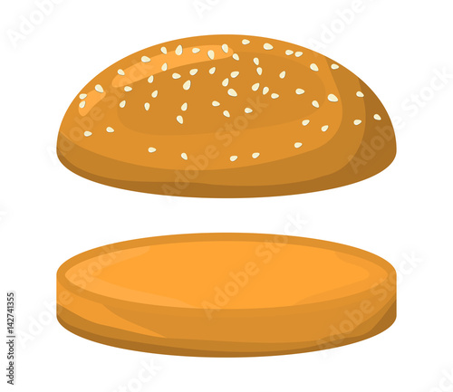 empty hamburger roll vector symbol icon design.
