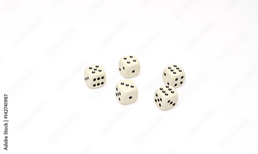 White dice isolated on white background. game abstract. White dice isolated on white background. game abstract.