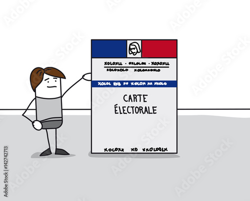 Citoyen français avec une carte d'électeur - Voter