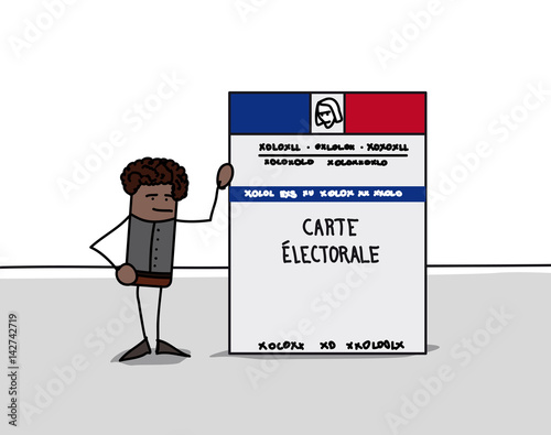 Citoyen français avec une carte d'électeur - Citoyen noir