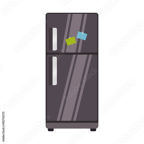 fridge household appliances vector icon illustration colored