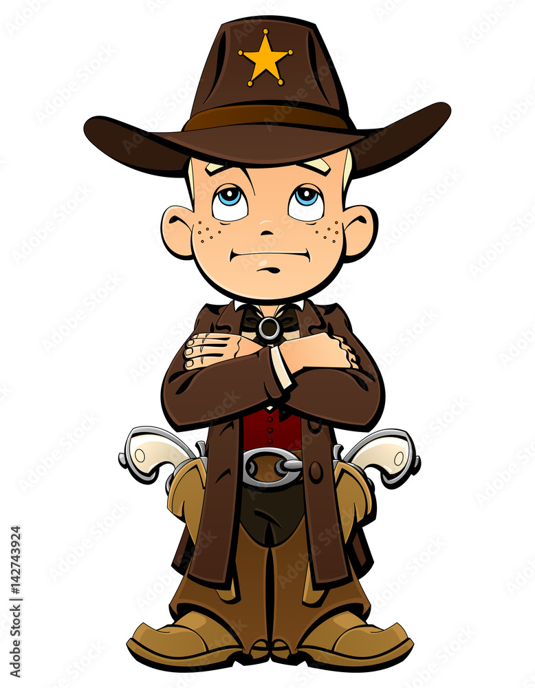 A young cowboy, a sheriff from the Wild West. A young cowboy, a sheriff from the Wild West.
