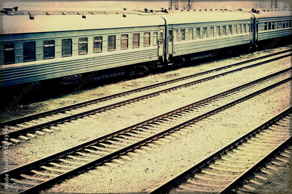 Fototapeta premium Old train,old cars,abandoned train.