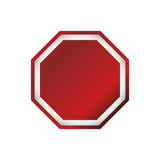 stop sign empty blank vector icon illustration