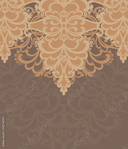 Background with floral ornament. Vector illustration.