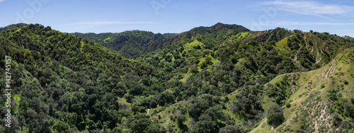 Fototapeta Naklejka Na Ścianę i Meble -  Hiking trail leads through California valley in Los Angeles County