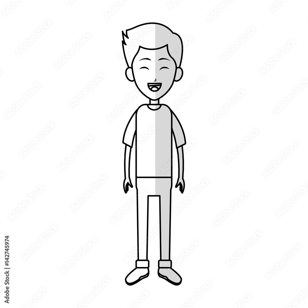 happy boy cartoon icon over white background. vector illustration happy boy cartoon icon over white background. vector illustration