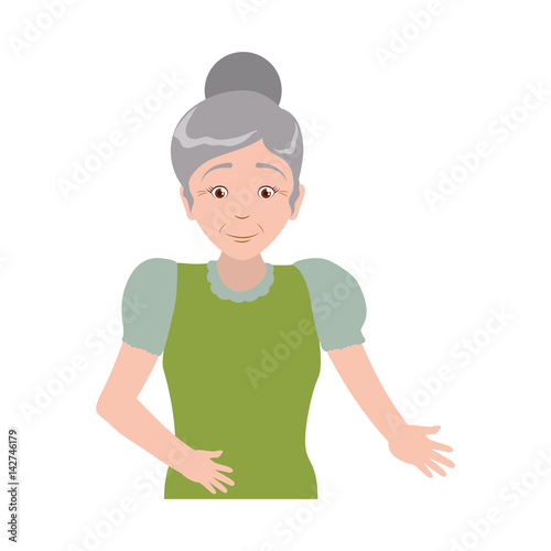 grandmother elder old person vector icon illustration