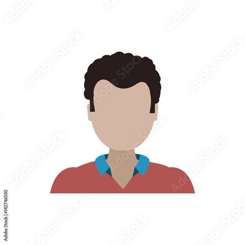 adult male avatar faceless vector icon illustration