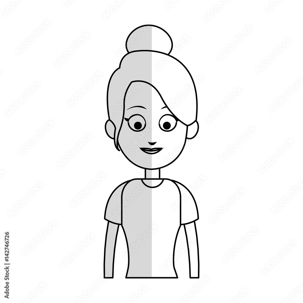 happy woman cartoon icon over white background. vector illustration
