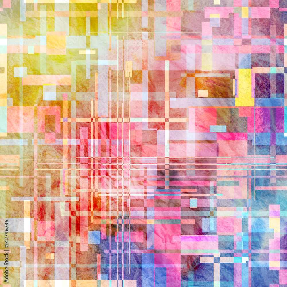 Fototapeta premium abstract watercolor geometric background