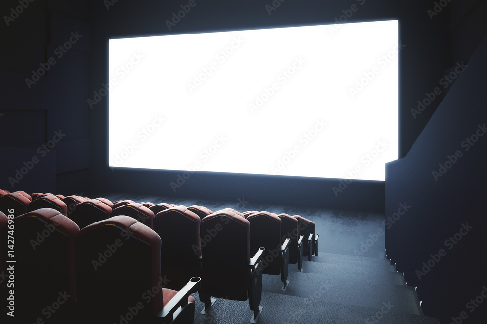 Fototapeta premium Blank cinema screen side