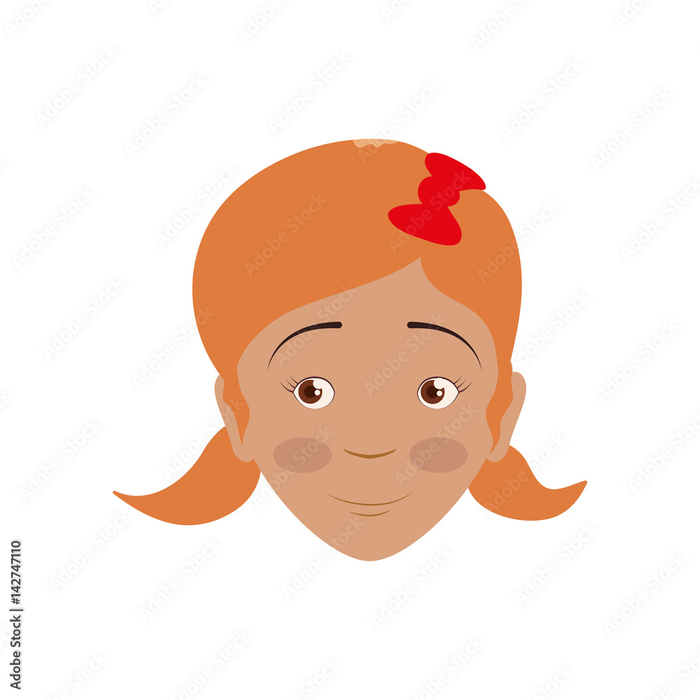 kid child girl avatar head vector icon illustration
