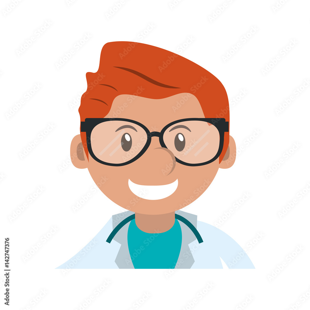 veterinarian doctor man cartoon icon over white background. colorful design. vector illustration