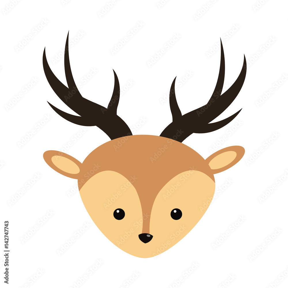 cute deer icon over white background. colorful design. vector illustration cute deer icon over white background. colorful design. vector illustration