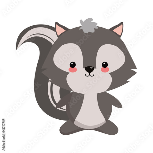 cute skunk icon over white background. colorful design. vector illustration