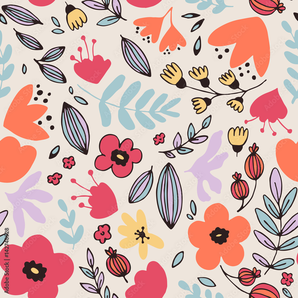 Fantasy flowers seamless pattern Fantasy flowers seamless pattern
