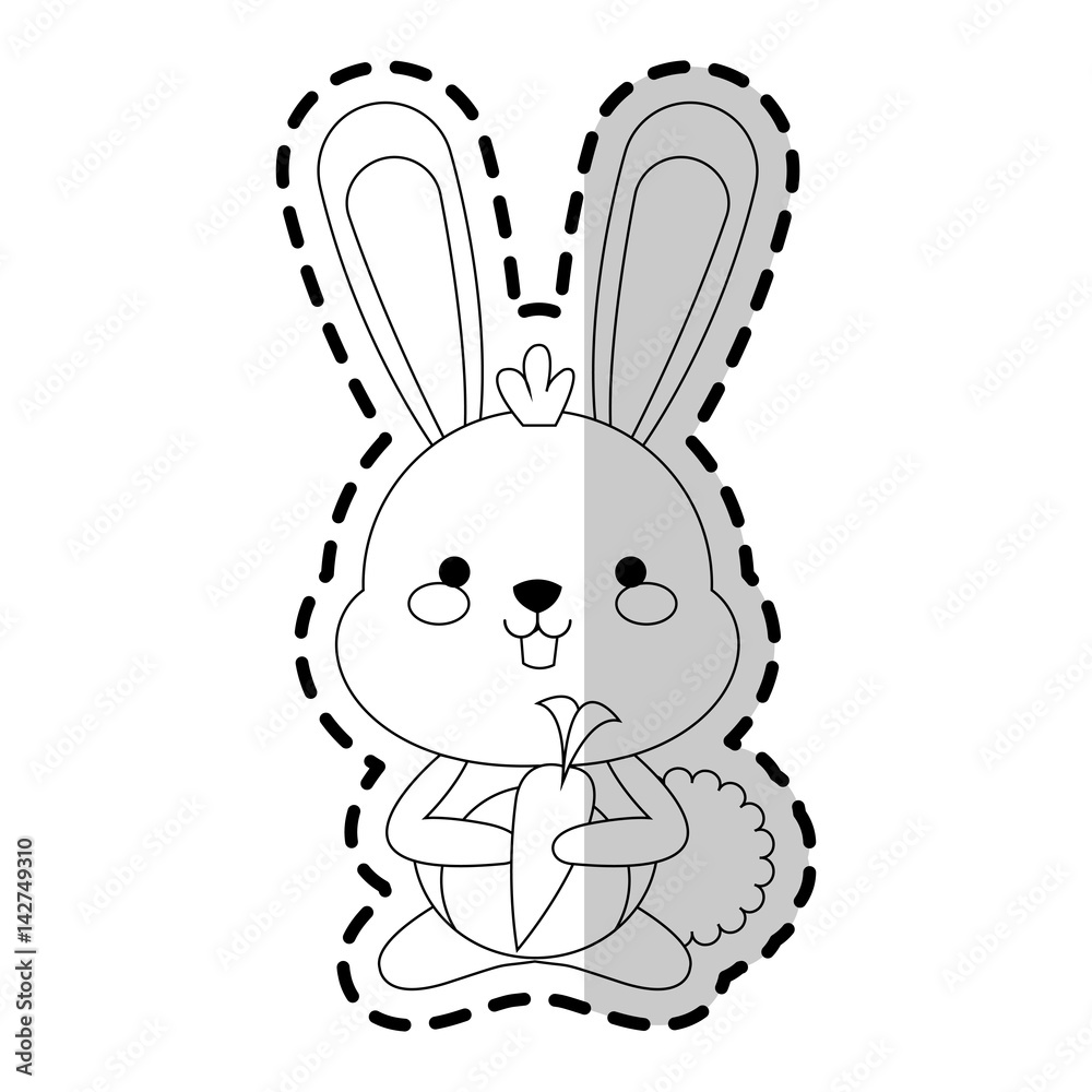 Obraz premium rabbit or bunny cute animal cartoon icon image vector illustration design
