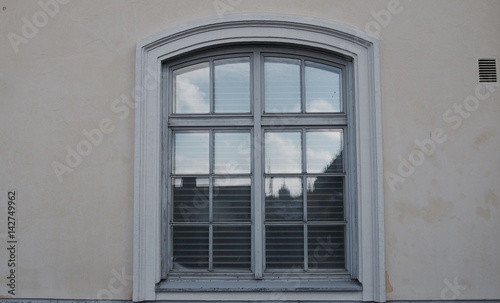 white frame window, Finnish style, Helsinki, Finland