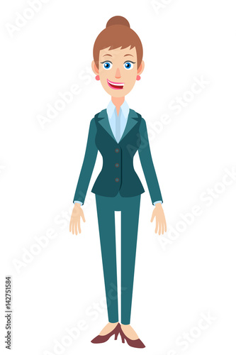 Full length portrait of Cartoon Businesswoman