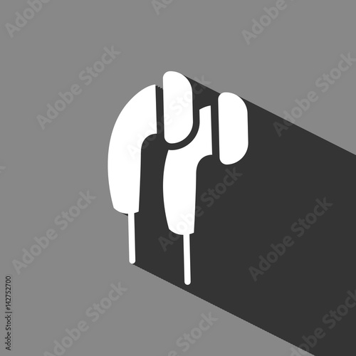 Headphones icon stock vector illustration flat design