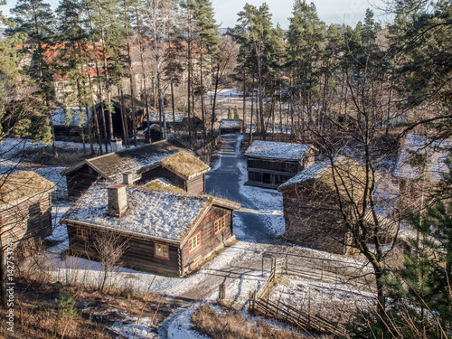 Wooden houses, folk museum photo