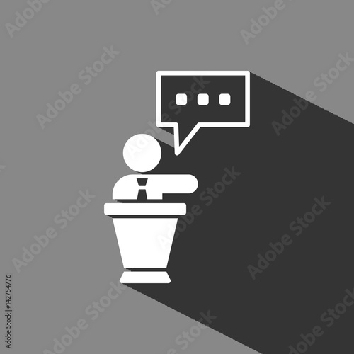 lectern with microphone icon stock vector illustration flat design