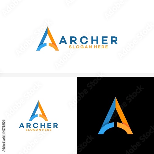 A initial Logo, Up arrow finance logo, Archer business logo template designs