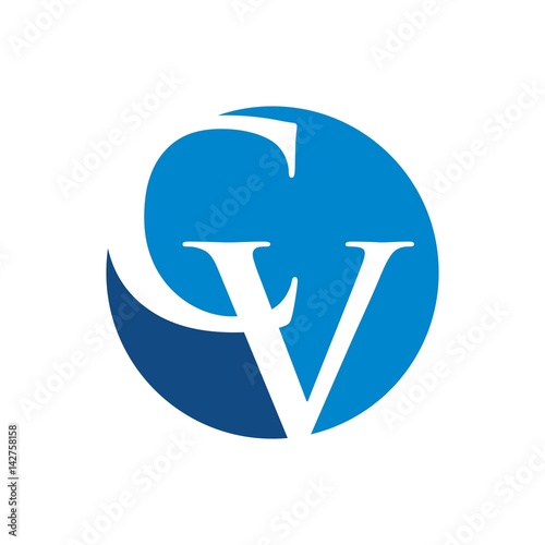 c and v logo vector.