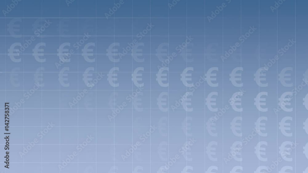 Looping Blue Background with Euro Currency Symbols (3d Rendering) Looping Blue Background with Euro Currency Symbols (3d Rendering)