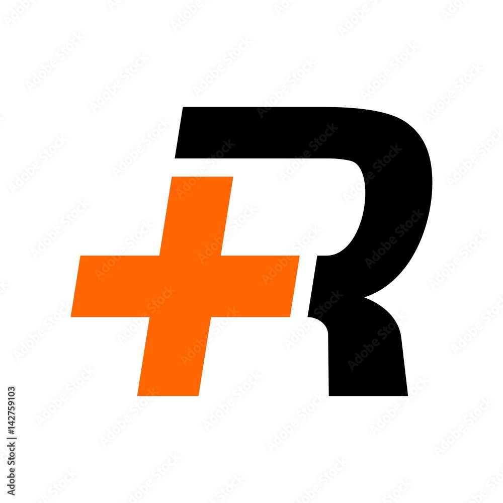 letter R and cross symbol logo vector. Stock-Vektorgrafik | Adobe Stock