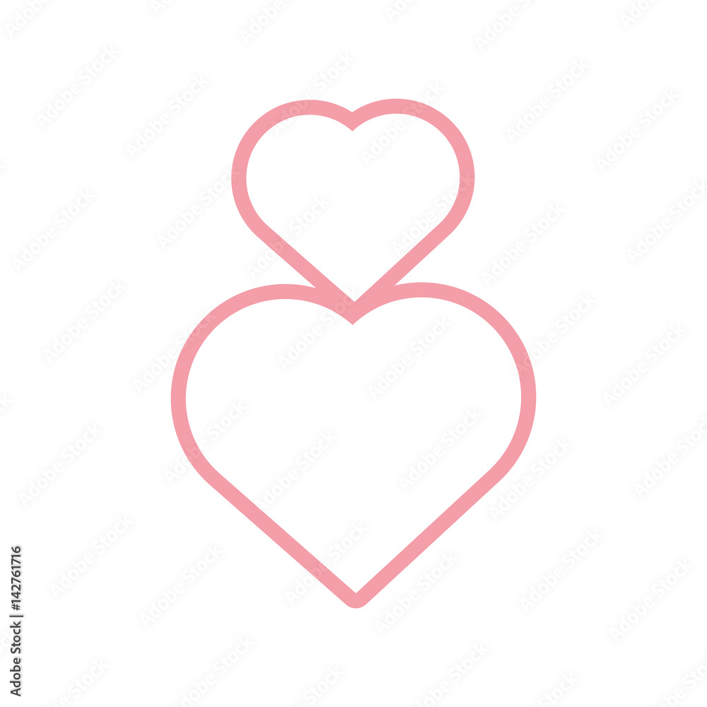 pink hearts romantic decoration vector illustration eps 10