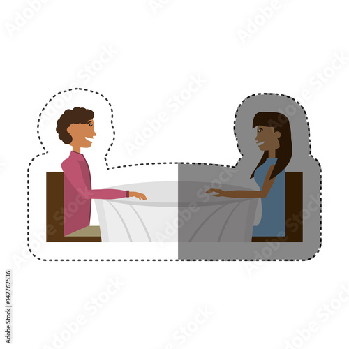 couple dating romance design shadow vector illustration eps 10