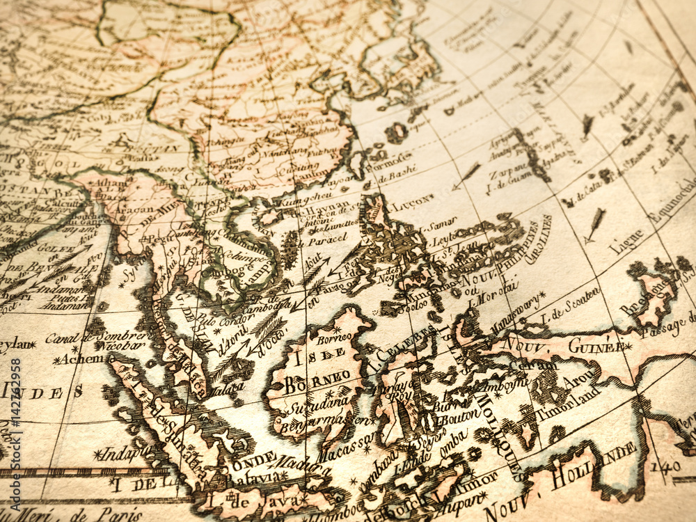 アンティークの古地図　東南アジア