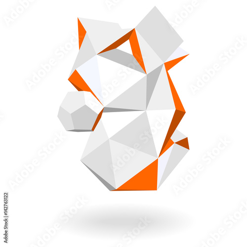 Fotografie Abstract, geometric 3d shape vector illustration