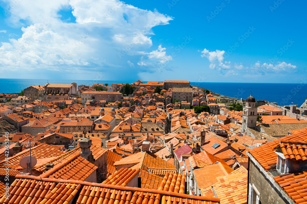 Roof top view of Dubrovnik, Old City