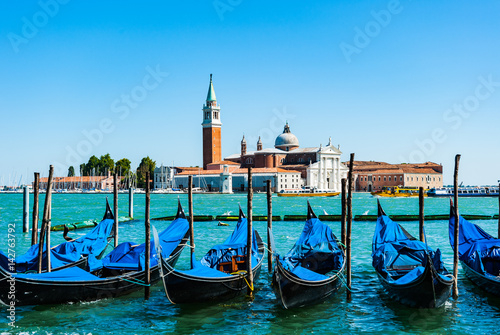 Gondolas on Canal in front of San Gregorio Maggiore © Hans