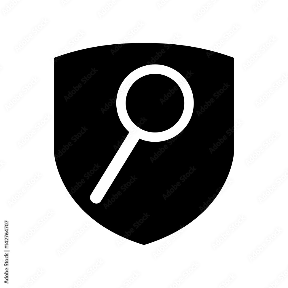 shield insurance with magnifying glass isolated icon vector illustration design shield insurance with magnifying glass isolated icon vector illustration design