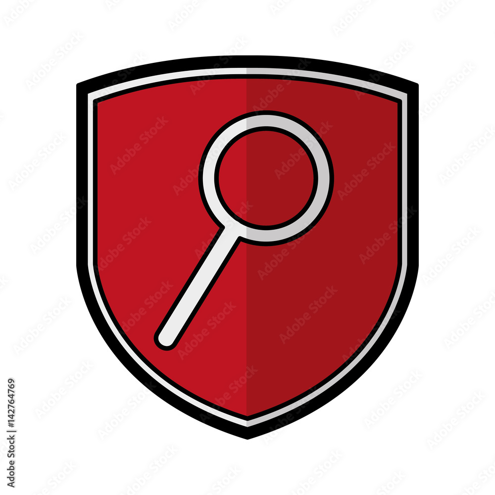 shield insurance with magnifying glass isolated icon vector illustration design shield insurance with magnifying glass isolated icon vector illustration design