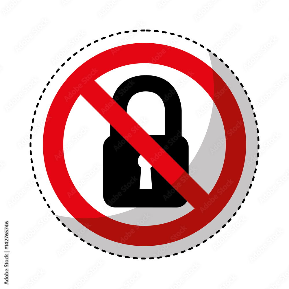 padlock with denied sign vector illustration design padlock with denied sign vector illustration design