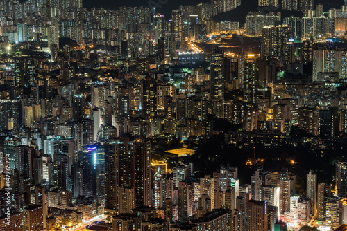 香港の密集したビル群