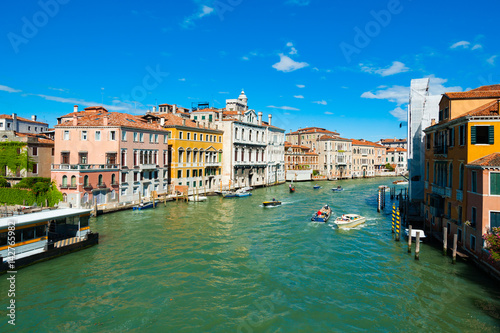 Venice Grand Canal with gondolas and boats