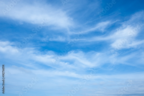 Beautiful Blue Sky Background Template With Some Space for Input Text Message Below Isolated on Blue