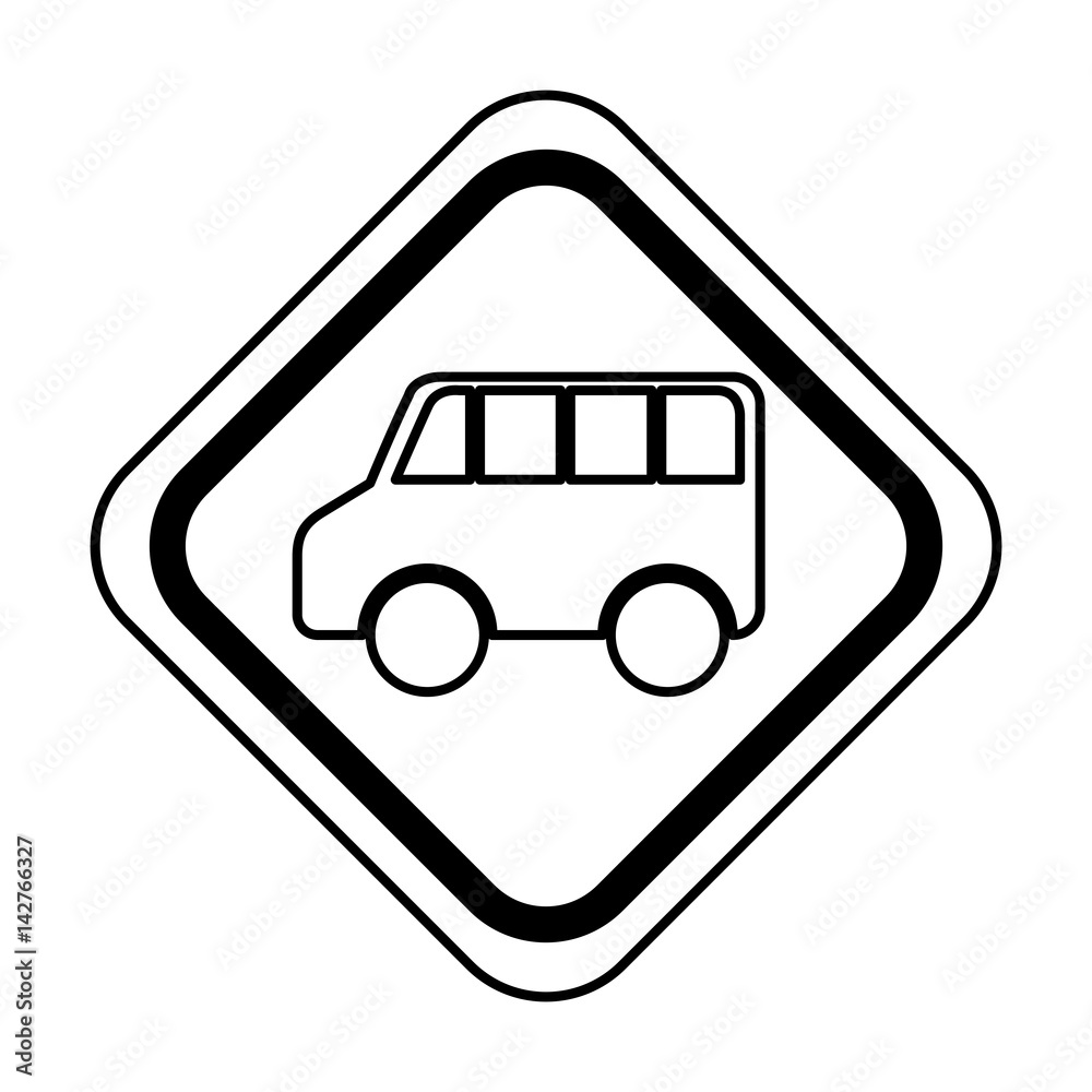 traffic signal van vehicle isolated icon vector illustration design