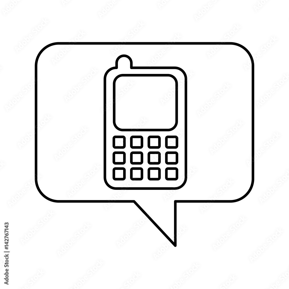 speech bubble with cellphone icon vector illustration design speech bubble with cellphone icon vector illustration design