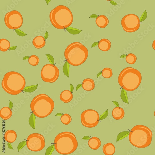 Seamless pattern with cartoon peaches. Fruits repeating background. Endless print texture. Fabric design. Wallpaper 593