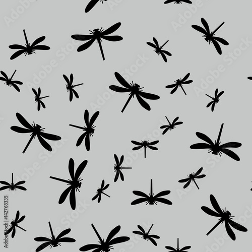 Dragonfly insect seamless pattern 670 © Dimanchik