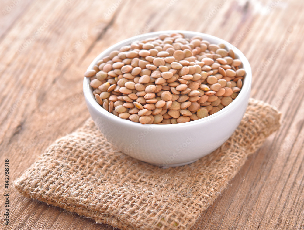 lentils in bowl on the table lentils in bowl on the table
